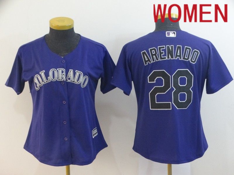 Women Colorado Rockies #28 Arenado Purple Game Nike 2024 MLB Jersey style 1->houston astros->MLB Jersey